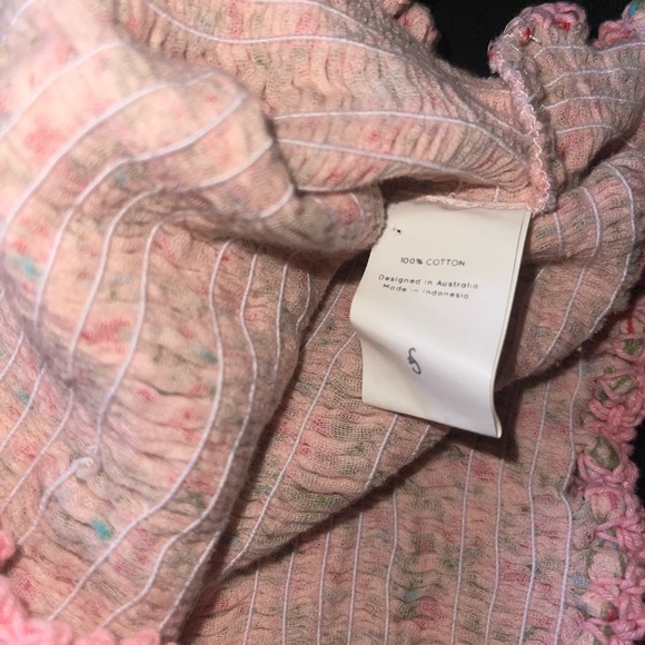 Free People *RARE* SHE MADE ME Peasant Floral Blouse Crop Top - Picture 10 of 12